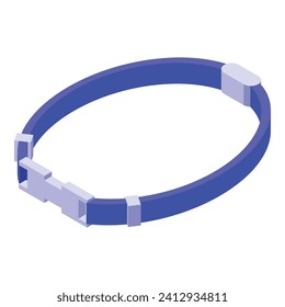 Adult character flea collar icon isometric vector. Leash animal. Medical care