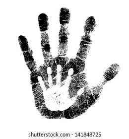 Adult And Child Hand Print