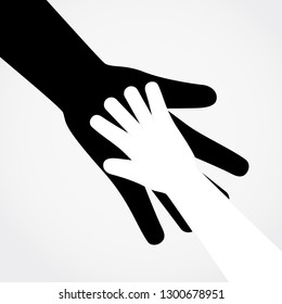 Adult Child Hands Vector Flat Design Stock Vector (Royalty Free ...