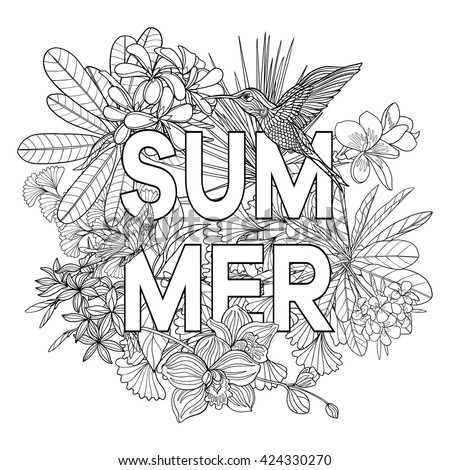 Adult Coloring Book Coloring Page Word Stock Vector Royalty Free