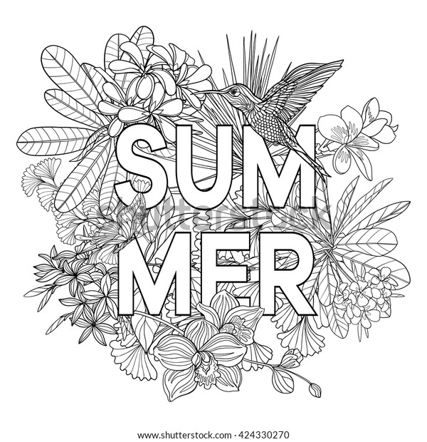 Adult Coloring Book Coloring Page Word Stock Vector (Royalty Free ...