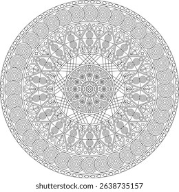 Adult Coloring Mandala Pages Printable Vector