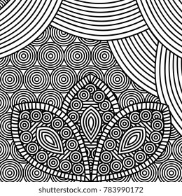 adult coloring monochrome flowers drawing