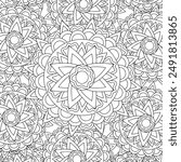 Adult Coloring Page Aztec mandala zentangle relaxing stress-free meditation intricate adult coloring page