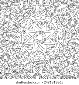 Página de colorear para adultos Mandala azteca zentangle relajante meditación sin estrés intrincada página para colorear para adultos