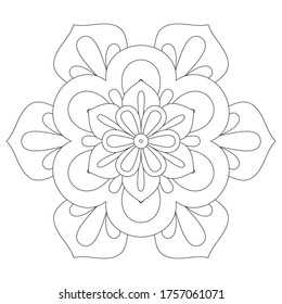 Adult Coloring Page Basic Mini Small  Easy Mandalas Pattern For Seniors and all ages.