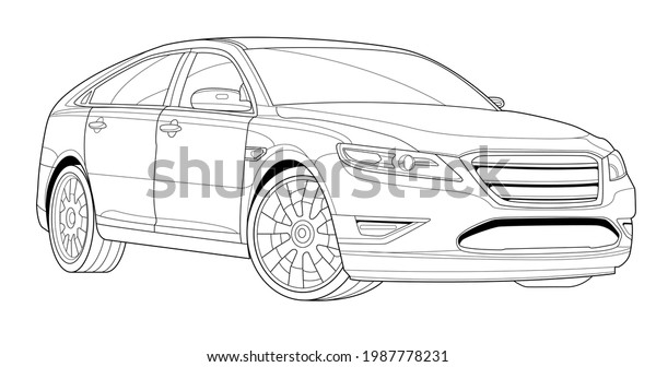 Adult\
coloring page for book and drawing. Concept vector illustration.\
High speed drive vehicle. Graphic element. Car wheel. Black contour\
sketch illustrate Isolated on white\
background.