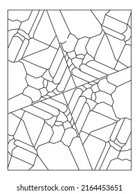 Adult Coloring Page Of Ceramic Tile Broken Pattern. Black And White Pattern. Relieve Stress And Anxiety. EPS8 #575