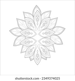 adult coloring page for fun project. Decorative Doodle flowers in black and white for coloring page, cover, wedding invitation, greeting card, wall art and wallpaper. 