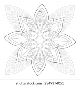 adult coloring page for fun project. Decorative Doodle flowers in black and white for coloring page, cover, wedding invitation, greeting card, wall art and wallpaper. 