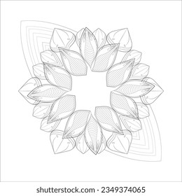 adult coloring page for fun project. Decorative Doodle flowers in black and white for coloring page, cover, wedding invitation, greeting card, wall art and wallpaper. 