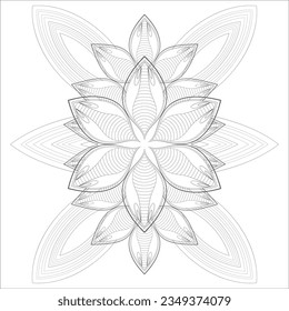 adult coloring page for fun project. Decorative Doodle flowers in black and white for coloring page, cover, wedding invitation, greeting card, wall art and wallpaper. 