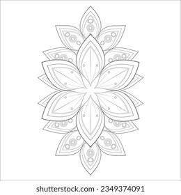 adult coloring page for fun project. Decorative Doodle flowers in black and white for coloring page, cover, wedding invitation, greeting card, wall art and wallpaper. 