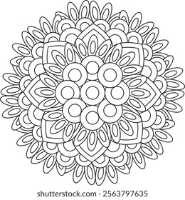 Adult Coloring Page Intricate Circular Pattern Zentangle
