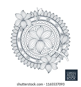 Adult, Coloring Page Mandala Floral