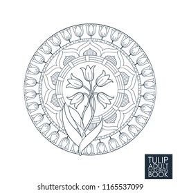 Adult, Coloring Page Mandala Floral