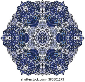 Adult coloring page. Mandala vector for art, coloring book, zendoodle. Round zentangle for coloring book pages, mandala design. Coloring mandala. round ornament lace pattern 