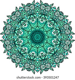 Adult coloring page. Mandala vector for art, coloring book, zendoodle. Round zentangle for coloring book pages, mandala design. Coloring mandala. round ornament lace pattern 