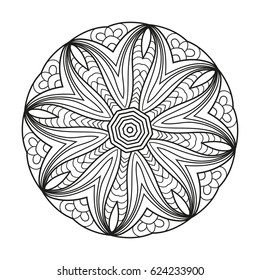 Adult Coloring Page Mandala Vector Art Stock Vector (Royalty Free ...
