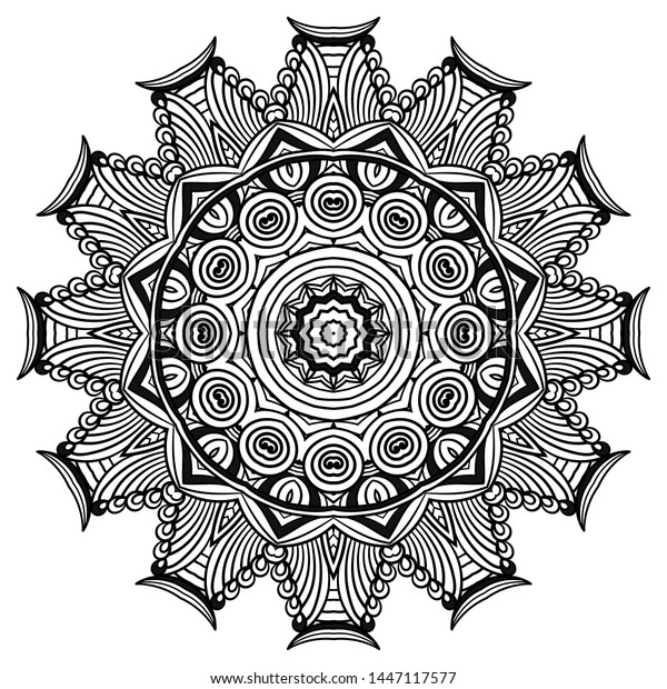 Adult Coloring Page Mandala Vector Art Stock Vector Royalty Free 1447117577