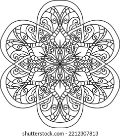Adult coloring page Mandala.Hand drawn illustration.ornament design for coloring page