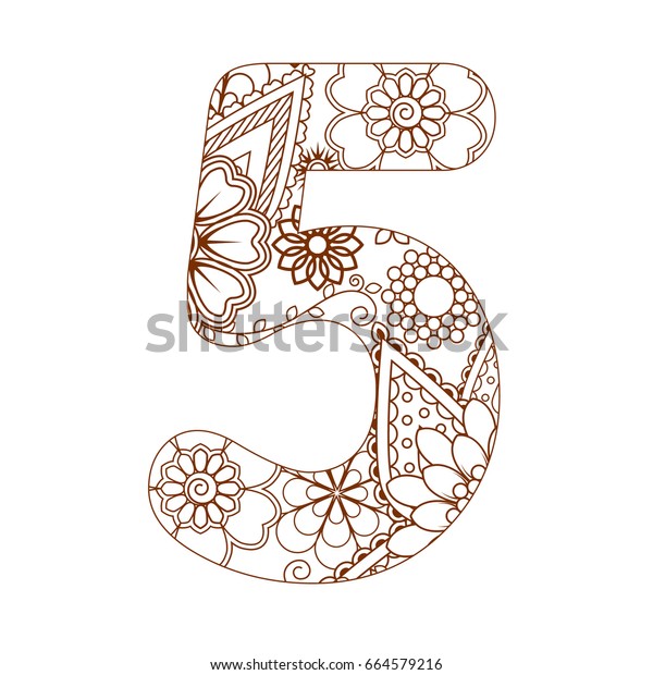 Adult Coloring Page Number 5 Ornamental Stock Vector Royalty Free