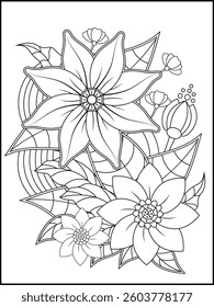 Adult Coloring Page. Printable Black and White Floral Patterns for Relaxation and  Stress Relief