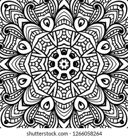 Adult Coloring Page Seamless Zendoodle Vector Stock Vector (Royalty ...