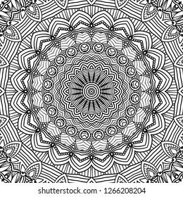 Adult coloring page. Seamless zendoodle vector for art, coloring book, zendoodle. Square zentangle for coloring book pages, mandala design.