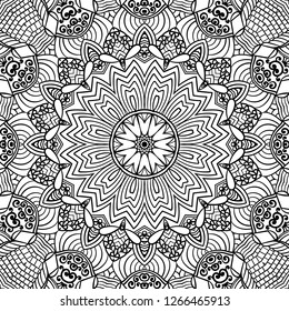 Adult Coloring Page Seamless Zendoodle Vector Stock Vector (Royalty ...