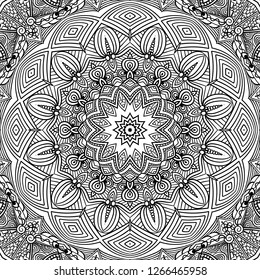 Adult Coloring Page Seamless Zendoodle Vector Stock Vector (Royalty ...