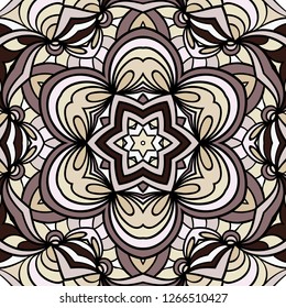 Adult coloring page. Seamless zendoodle vector for art, coloring book, zendoodle. Square zentangle for coloring book pages, mandala design. Coloring zentangle. zen ornament lace pattern. Plant card.