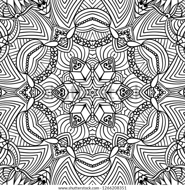 Adult Coloring Page Seamless Zendoodle Vector Stock Vector Royalty Free 1266208351 4963