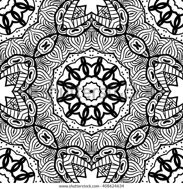 Adult Coloring Page Seamless Zendoodle Vector Stock Vector Royalty Free 408624634 Shutterstock 6453