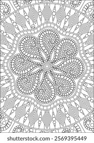 Adult coloring page vector line art