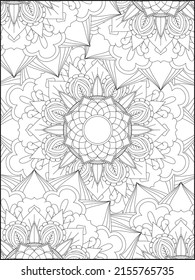 Adult Coloring Pages, Adult Coloring Books, Floral Coloring, Decorative mandala with floral patterns and leaves on a white isolated background, Floral Mandala Coloring Books, Floral Mandala
