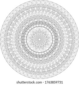 Adult coloring practices, Mandala designs, simple vector illustrations, complex designs by simple designs