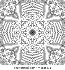 Adult colouring book page with the image of abstract background. Vector illustration 