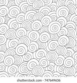 Adult colouring book page with a picture of the waves in Doodle style. Vector illustration