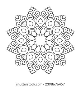 Adult Commonl Mandala Design Coloring book page vector file