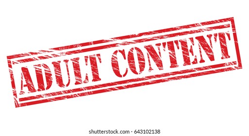 adult content red vector stamp on white background