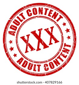Adult content rubber stamp vector illustration isolated on white background
