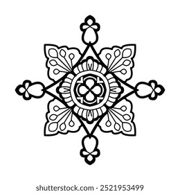 Adult Cosmic Colors coloring book mandala page . Easy Mandala Coloring Book Pages for Adults to Relax, Experiences Give Relief. Resizeable Vector File