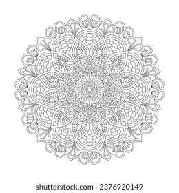 Adult cosmic serenity Mandala coloring book page for kdp book interior. Peaceful Petals, Ability to Relax, Brain Experiences, Harmonious Haven, Peaceful Portraits, Blossoming Beauty mandala design. 