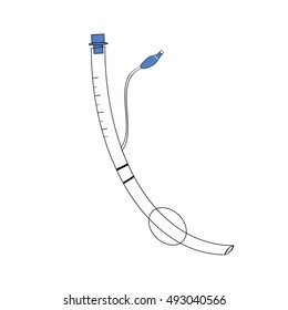 Adult cuff endotracheal tube vector illustration on white background