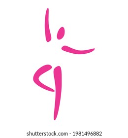 Adult dance silhouette icon. Vector illustration 