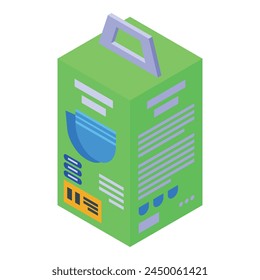 Adult diaper box icon isometric vector. Care put. Step elastic