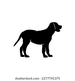 Erwachsenenhund Logo Silhouette Vektorsymbol