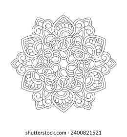 Adult dreamcatcher coloring book mandala design vector file