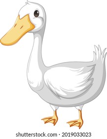 An adult duck in cartoon style isolated on white background illustration